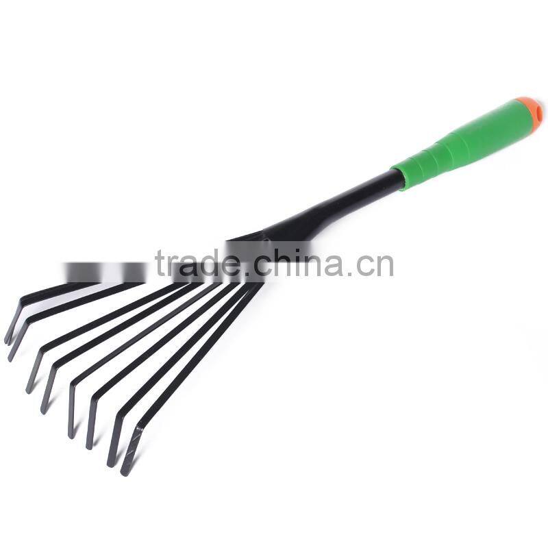 Mini garden lawn rake with plastic handle