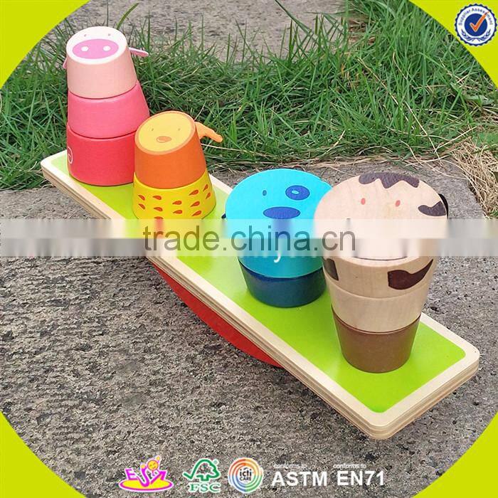 Wholesale hottest kids wooden balance blocks toy brain training wooden balance blocks toy W11F006