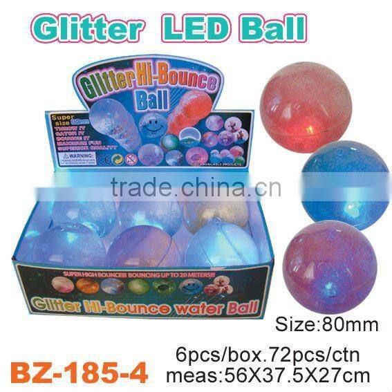 65mm Light Up Glitter Bouncy Balls