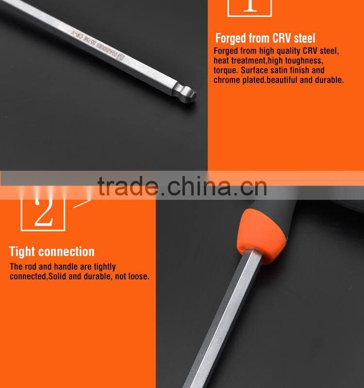T-handle hex key wrench with ball