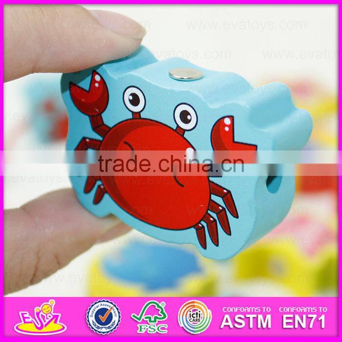 2015 New arrival cheap kids fishing game toy,Colorful children fishing pole toy,Christmas gift wooden string fishing toy W01A084