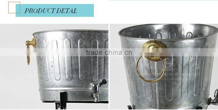 garden galvanized ice cube bucket metal beverage bucket
