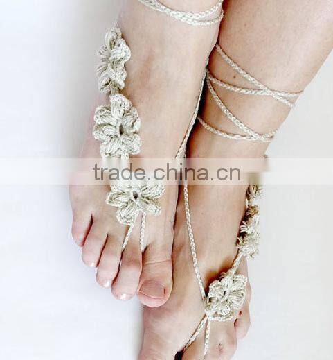 2015 New product Women Body Jewelry wedding Crochet Barefoot Sandals