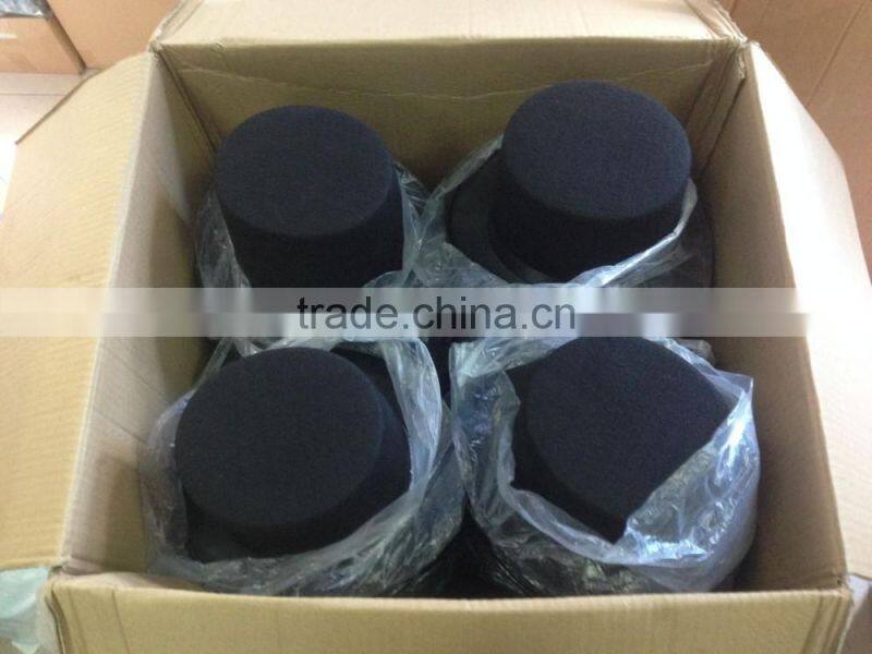Fashion black round top hat with custom printing logo ribbon