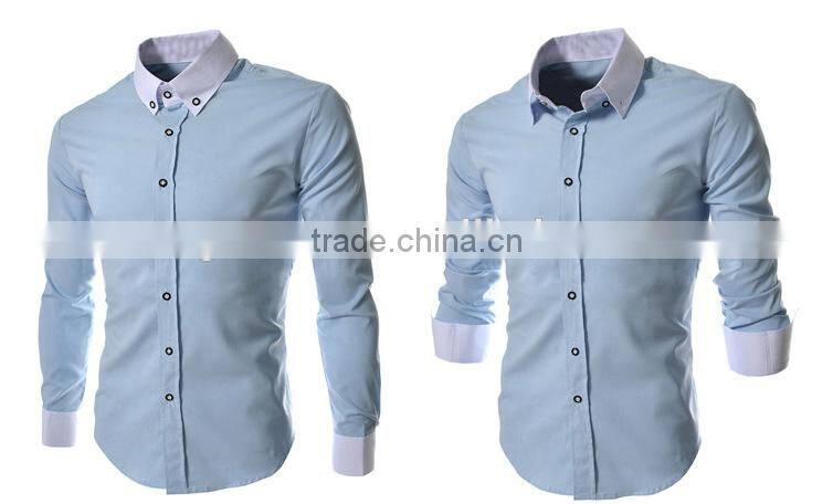 Men Dress Casual Formal Fitted Shirts , Slim Shirts For Men