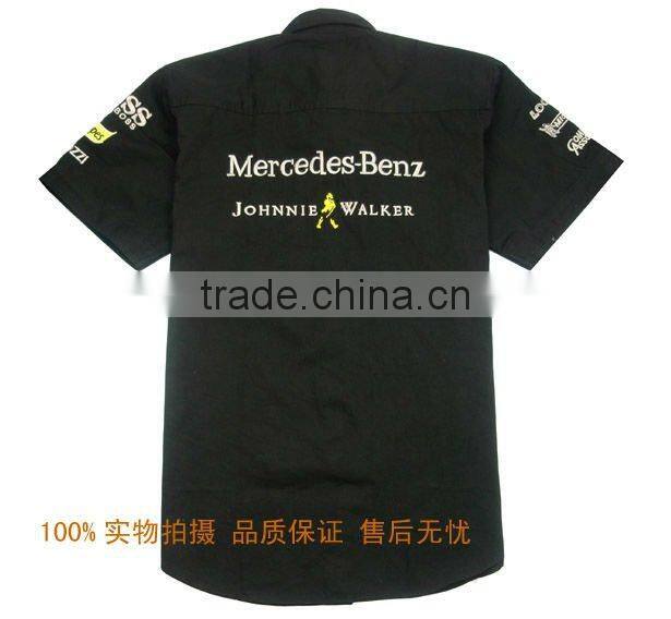 2012 new design cotton embroidery short sleeve F1 racing shirt