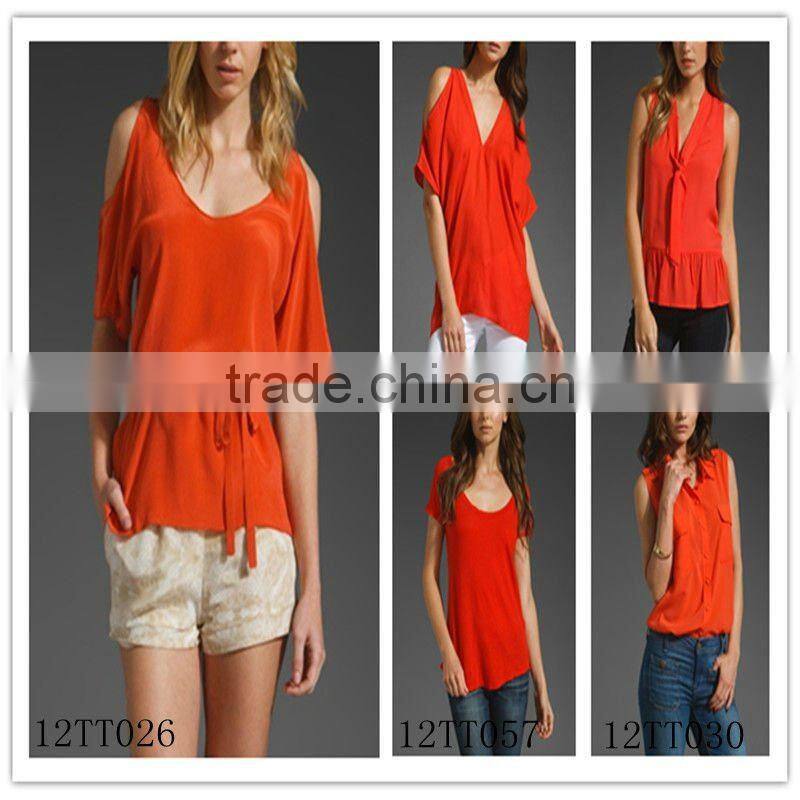 8DR457 lady's chiffon printed dress