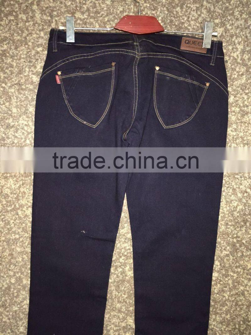 GZY Dark Blue Straight Simple Women Jeans Denim For South America Stock 2017