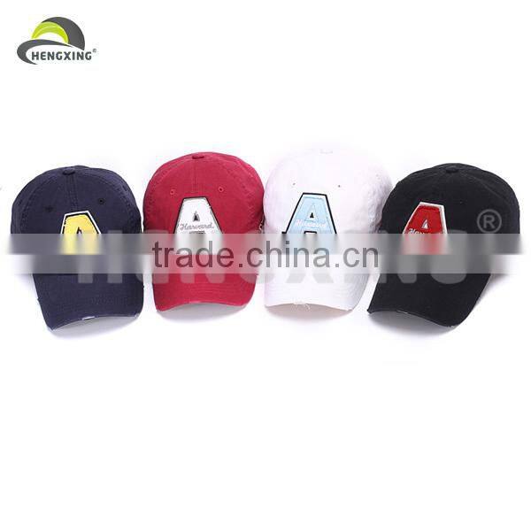 Old Style Worn-out Cotton Applique Baseball Cap