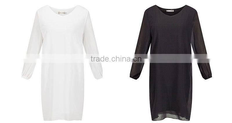 Maxnegio chiffon straight dress for ladies