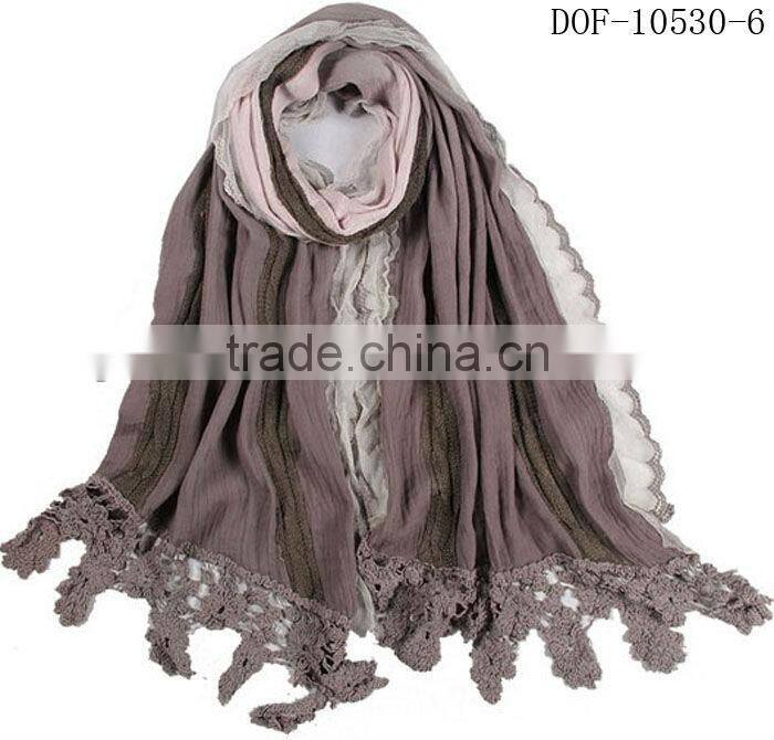Fashion lace popular scarf for fall&spring