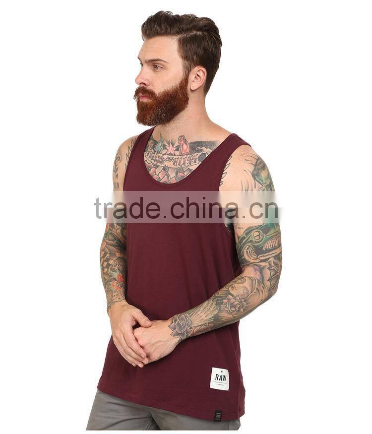 Mens plain 92% nylon 8% spandex tank tops wholesale
