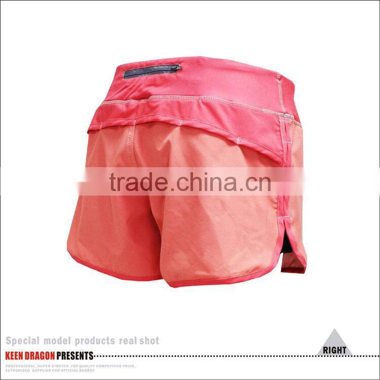 High elastic girls custom workout training shorts with inner lycra lining