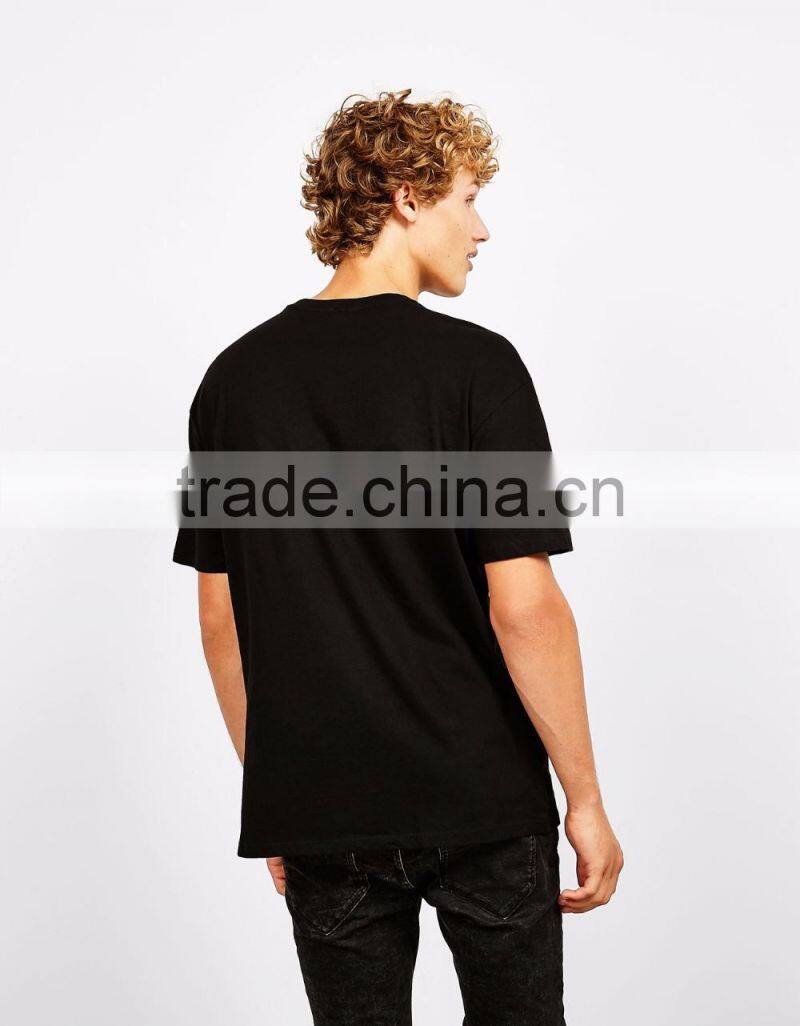 MGOO Newest Arrival Beautiful Embroidered T-shirt Custom Handmade Animal Pattern Tees Mens Black Cotton Tshirts