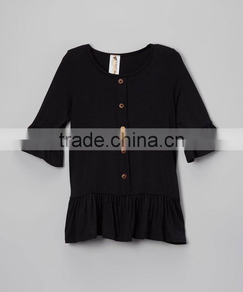 Girls dress 2017 summer new flare sleeve ruffle cotton children dress