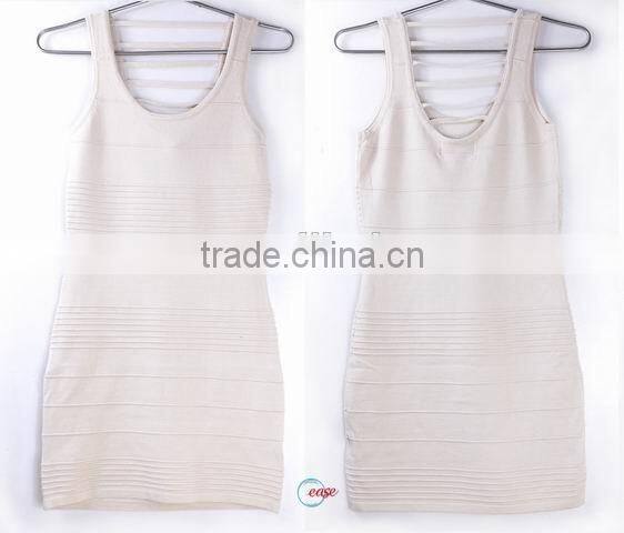lady off white sleeveless sexy tight dress