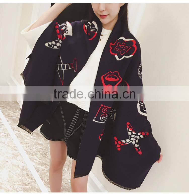 Sweet Style Plush Thickening Warm Scarf Curling Imitation Cashmere Shawl 2016 Hot Sale