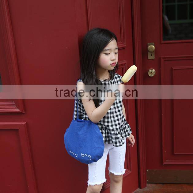 S17355A Hot selling latest fashion children plaid blouse design