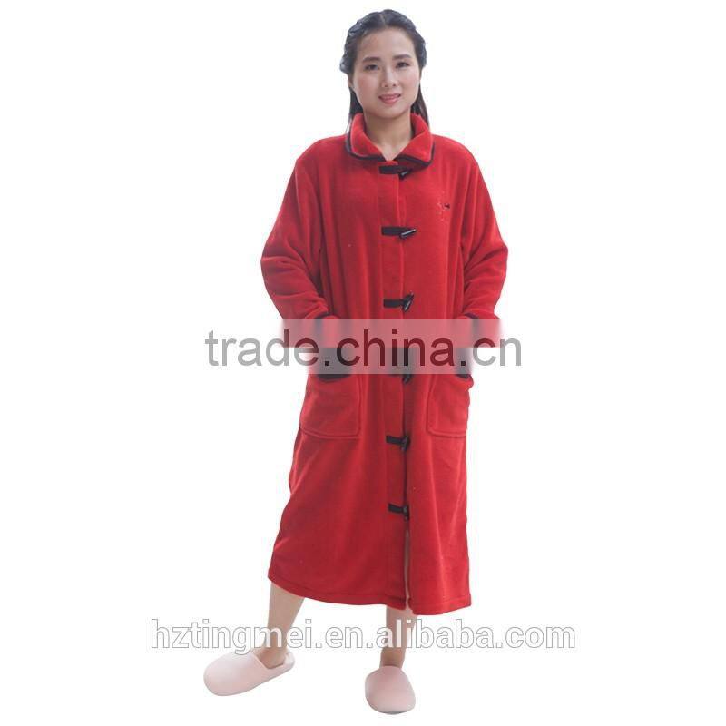 China Fashion red color girl sleepwear bathrobe set