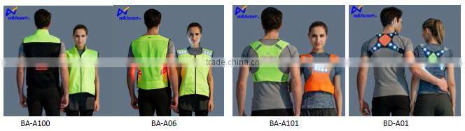 Hi viz night warning safety cycling vests with leds flashing EN20471 CE