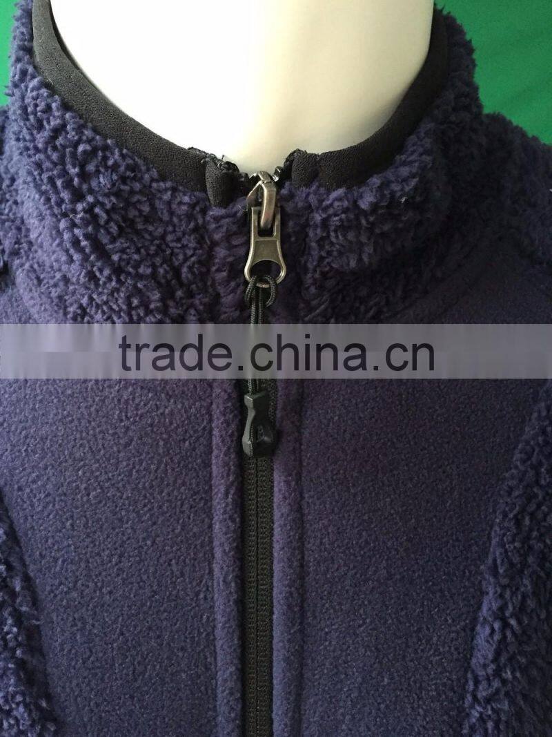 Men's windproof sweatshirt with 360gsm flannel fabric and zipper