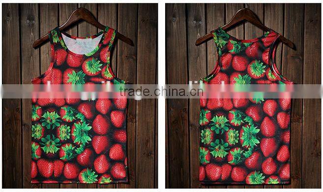2014 oem sublimation printed men's running singlet fcustom design actory