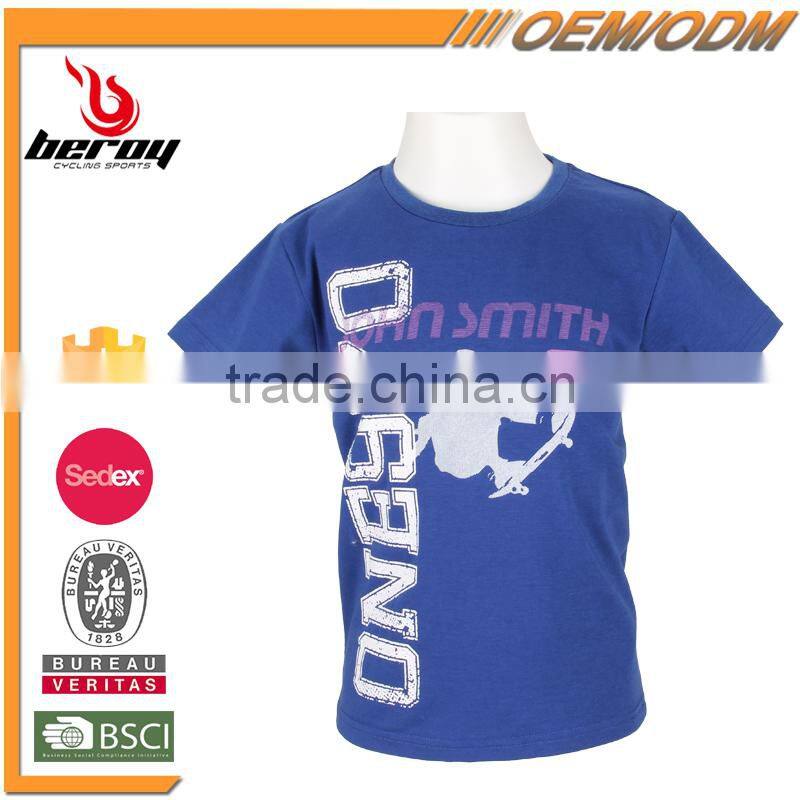 Low MOQ Fashion Printed Kids Sport T Shirt Wholesale for 2016