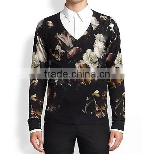 latest sweater flower full print designs for men
