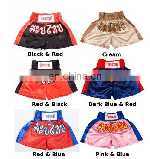 Kid Muay Thai Boxing Shorts Kick Boxing Trunks Satin Size 2XS-M
