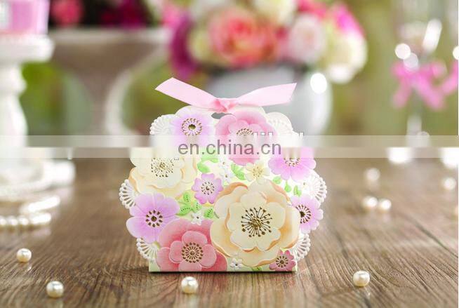 Fancy paper gIft favor box with ribbon