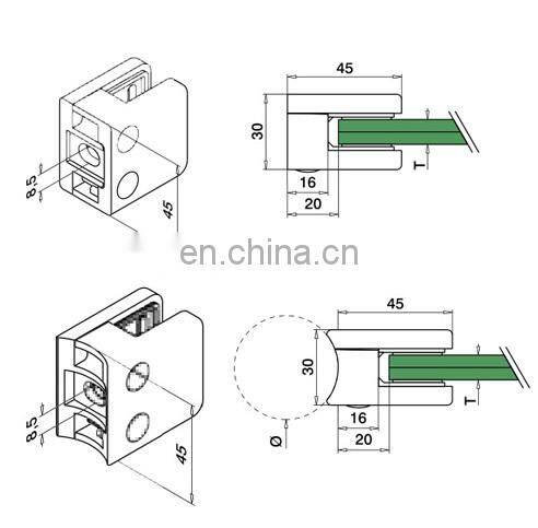 Stainless Steel Glass Clip