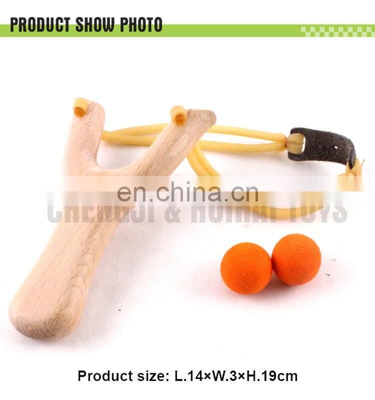 Kids hunting game set Y shaped classical shooting toy catapult wooden slingshot