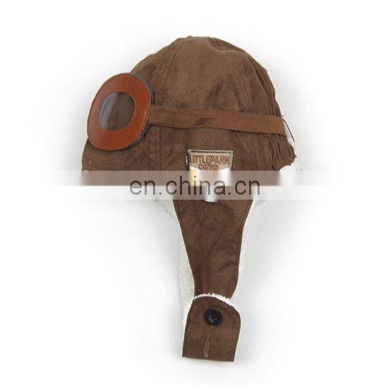 Cute fashion baby aviator hats velvet good quality baby caps