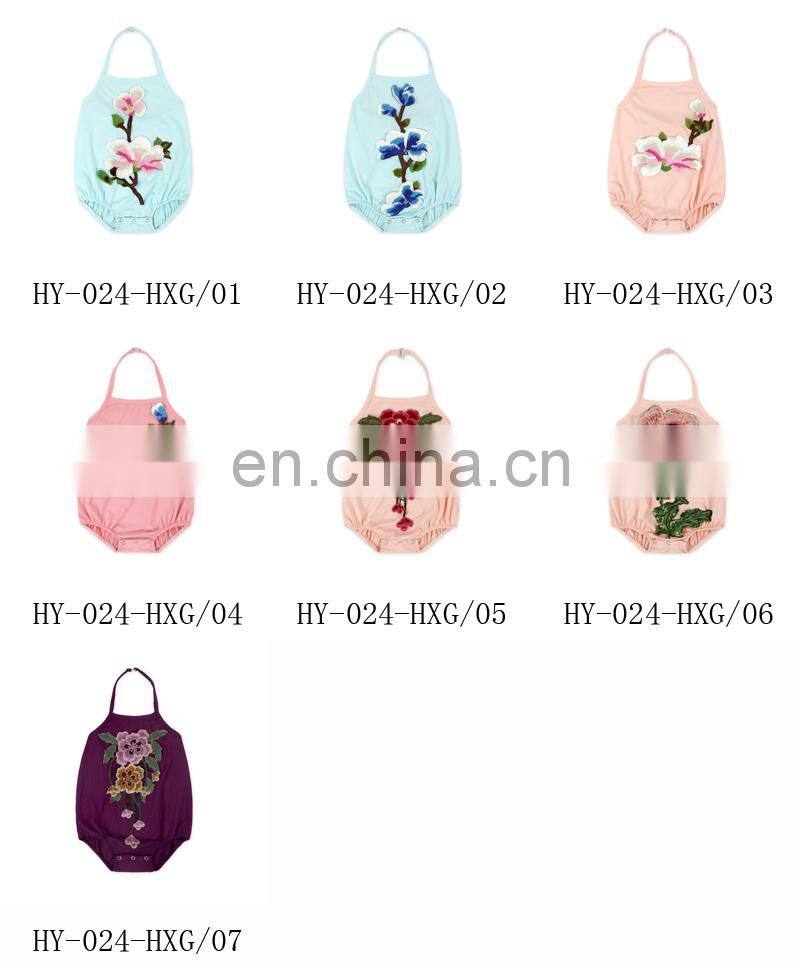 Boutique embroidery Bodysuits Romper Soft cotton Baby Rompers hot selling wholesale children clothing usa