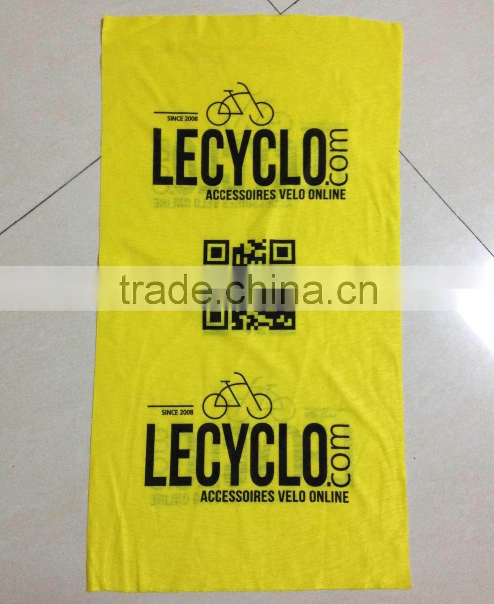 Fluorescent yellow with Black Custom Logo Bandana