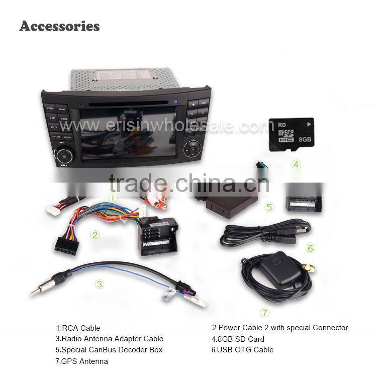 Erisin ES2501B 7" Mercedes E-Class Double Din Car Multimedia Navigation System