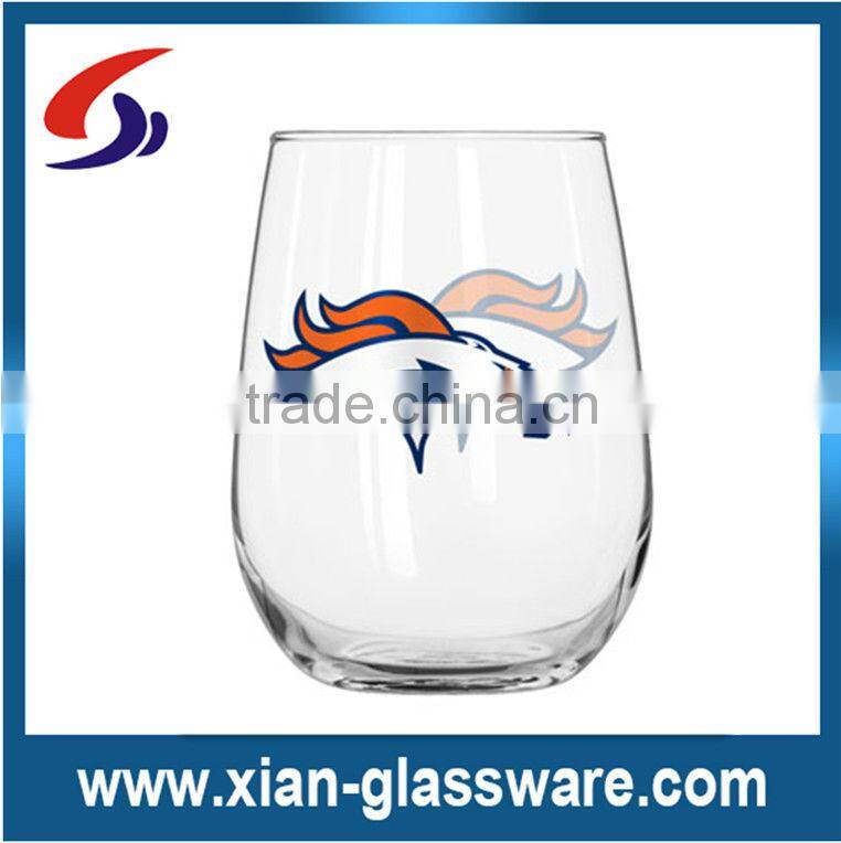 Promotional wholesale stemless wine glass/stemless wine glass cup/colored wine glass