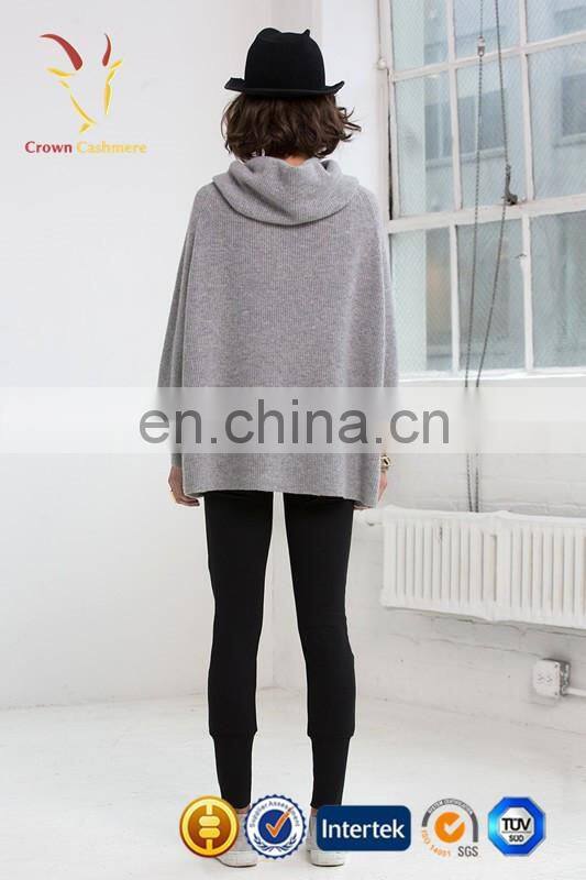 Cashmere Shawl Collar Fashion Poncho Plain Sweater Crochet Cardigan