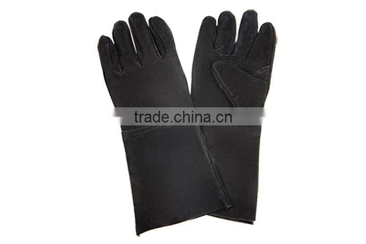 14"/16" long length hand sewing chrome leather gloves LG037