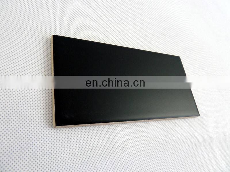 75x150 nero black flat,wavy,beveled edge ceramic glazed kitchen bathroom matte subway ceramic wall tile OW082