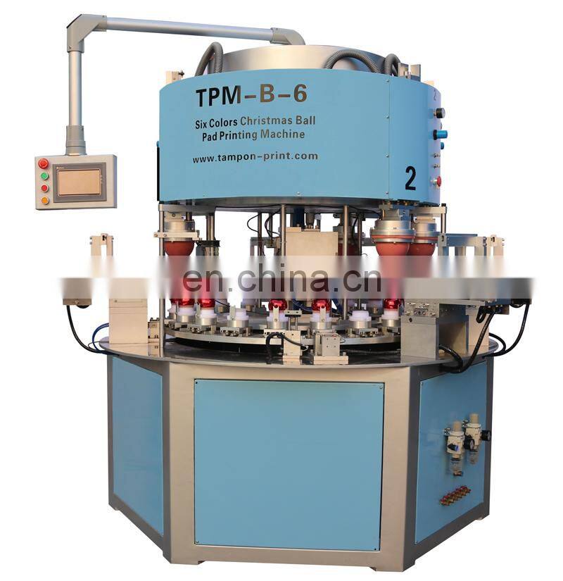 custom logo semi automatic 6 color christmas balls pad printing machinery manufacturers