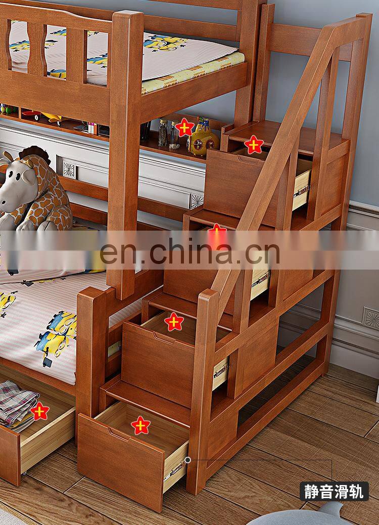 Adult twin over full wooden bunk bed for 3 people children bunk double bed modern for sale bedroom sets