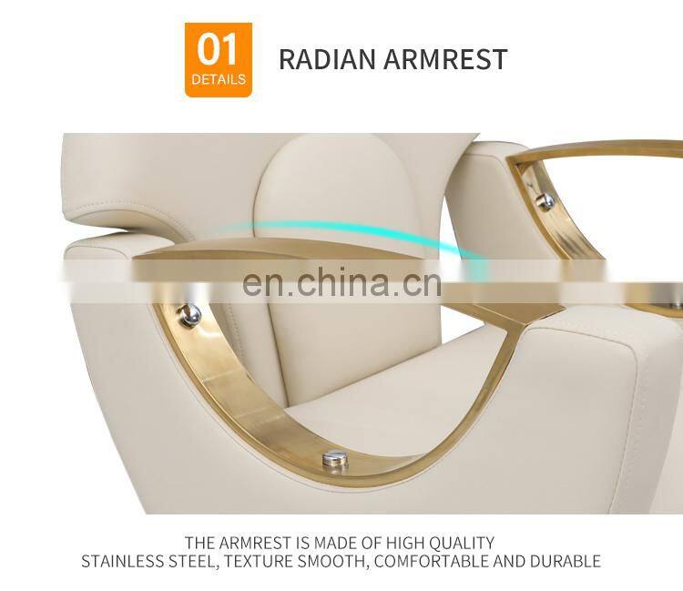 Barber Shop Furniture Comfortable new design durable material gold barber chair