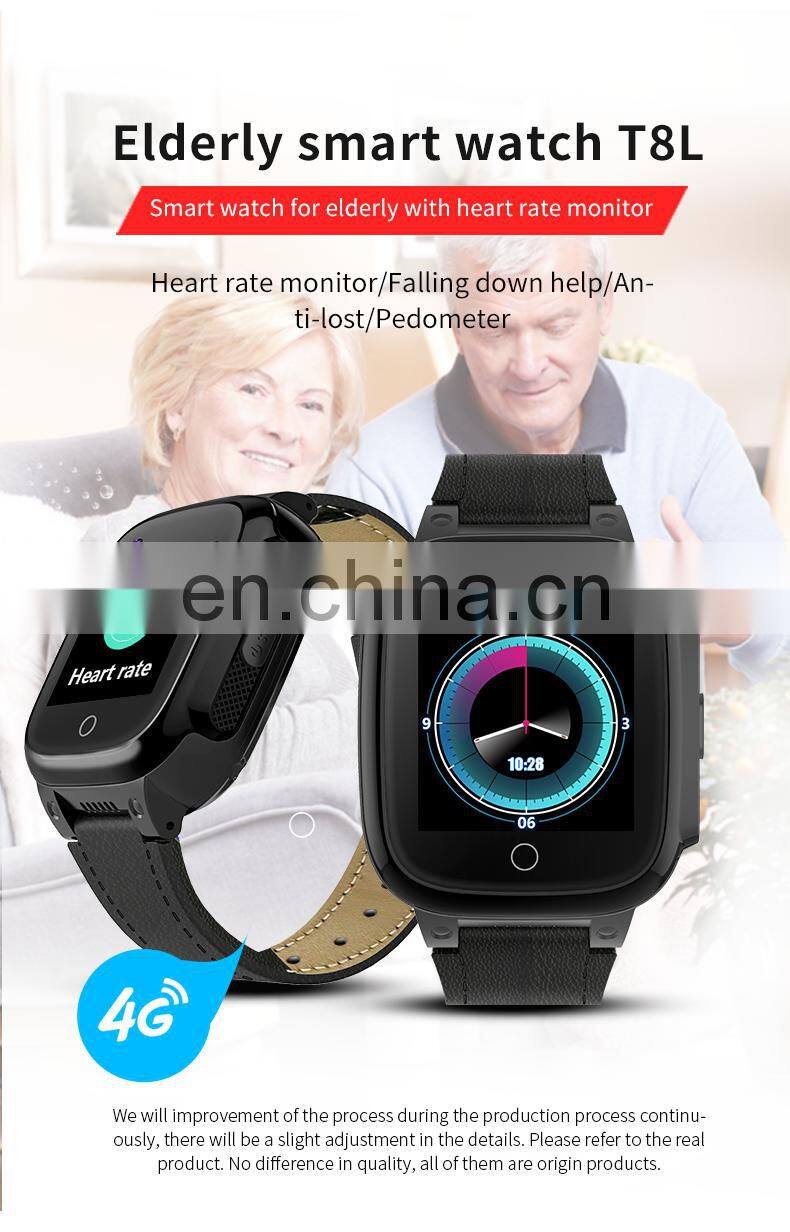 4G Video call elderly smart wristwatch, SOS anti-lost emergency alarm with heart rate remote monitor pedometer camera smartwatch