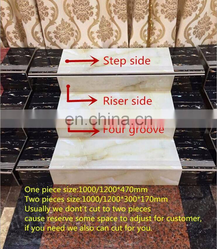 Marble Glazed Finish Stair Tiles,Ceramic Anti Slip Stepping Stairs Flooring Tiles