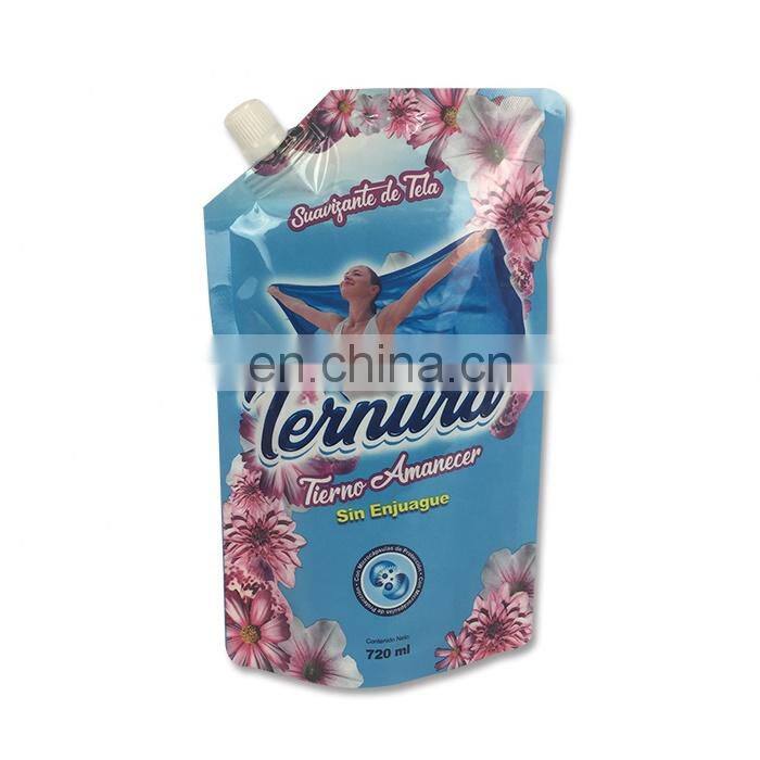 Laminated Material Material Spout Top Sealing washing powder stand up bag pouch nylon fabric softener packaging bags