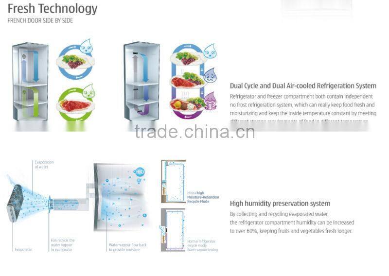 No frost stainless steel refrigerator 512L