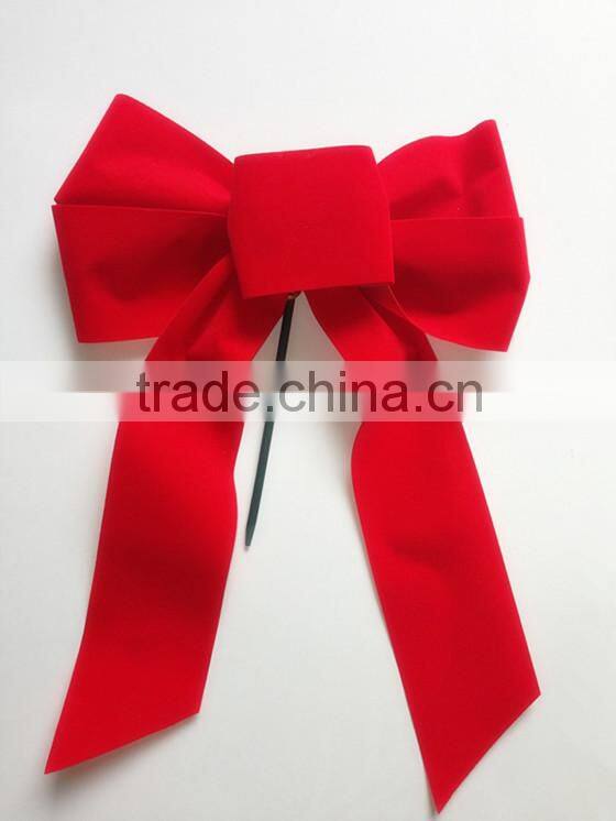 8.5" Width Bow and 2.5" Ribbon Width with Gold Line Edges Velvet Butterfly Ribbon Bow
