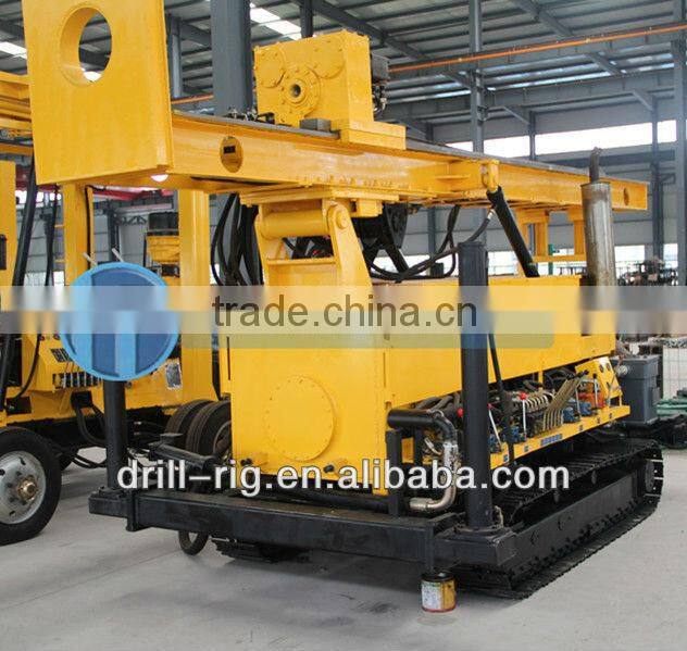 HF200Y multifunctional water well drilling rig with air compressor, caterpillar band water well drilling rig