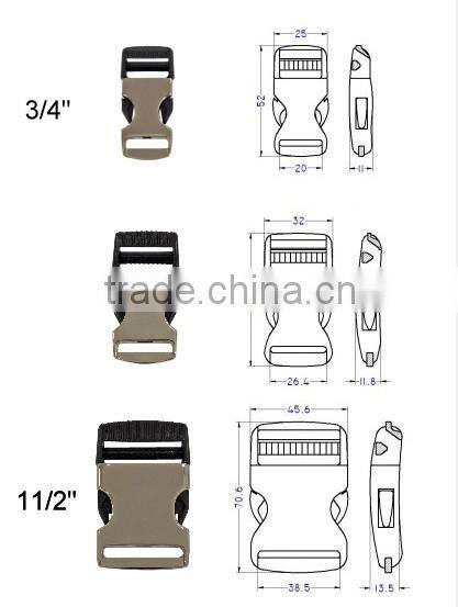 Slide adjuster metal quick release buckle for handbags